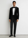 Reiss Black Ace Classic Fit Velvet Single-Breasted Blazer